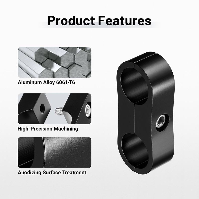 EVIL ENERGY Hose Separator Clamp,Fuel Line Mounting Clamp Aluminum Black