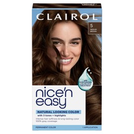 Clairol Nice 'n Easy Permanent Hair Color, 5 Medium Brown, 1 Count, Brunettes