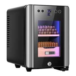 VIVOHOME New 8L Electric Humidor for 80 Counts, Cooling and Heating Temperature Control System with Bult-in Water Humidifer and Spanish Cedar Wood Drawer Shelves, High-end Gift for Men