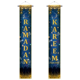 Ramadan Kareem Banner for Ramadan Decorations - XtraLarge, 72x12 Inch | Ramadan Door Banner, Ramadan Door Sign, Ramadan Decorations for Home 2025, Ramadan Sign, Ramadan Porch Sign, Ramadan Backdrop Decorations