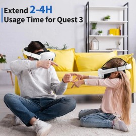 For Meta for Quest 3S/3 Battery Compatible Elite Strap Head Strap with 10000mAh Pack to Extend Playtime Game Accessoriescolor: White