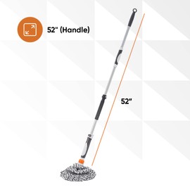 Superio Twist Mop Self Wringing Mop with Scrubber Microfiber Mop for Hardwood, Tile, Laminate Floors -Grey