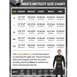 Owntop Men's Wetsuit Jacket - 2 mm Wetsuit Top Long Sleeve, Front Zip for Diving, Surfing, Snorkelling, Swimming, Black, 3XL