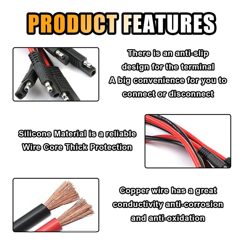 GLSOWEE 5PCS 10 Gauge 2 Pin Quick Disconnect Polarized Wire