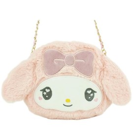 Yasuda Tsusho Sanrio Characters Die Cut Fur Chain Shoulder Bag, My Melody MM Die Cut Fur Shoulder 43.7 inches (111 cm), Size (H x W x D): 7.1 x 7.1 x 7.1 inches (18 x 18 x 18 cm)