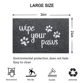 HLFMVWE Large Front Door Mat, 24X36 Welcome Door Mats for Entrance Doormat Floor Mat, Durable Non Slip Rubber Entryway Door Mat, Wipe Your Paws Funny Mat for Front Door Doormat