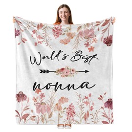 Nonna Gifts Blanket, Gifts for Nonnas Blanket Throw, Nonnas Blankets Decor Christmas Mothers Day Birthday Gifts for Grandma from Grandkids, World's Best Nonna Blankets Bed Throw 50x60 Inches