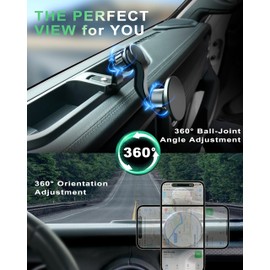 Magnetic Jeep Phone Mount for 2018 2019 2020 2021 2022 2023 Wrangler JL JLU & Gladiator JT, Multi-Angle Phone Holder Dash Tray System Kit with Metal Extension Arm Rod Don't for Oil-Electric 4xe