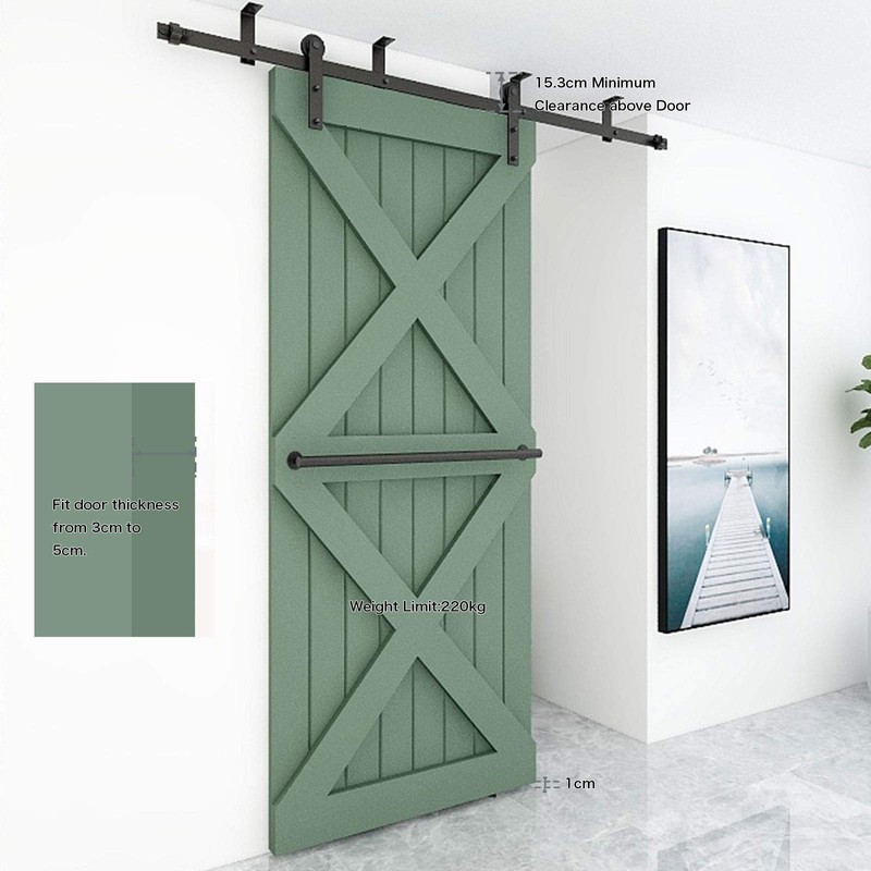 TSMST 10ft Ceiling Mount Sliding Barn Door Hardware fit 60"