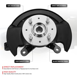 DNA MOTORING Front Right Passenger Side Loaded Knuckle Assembly Compatible with Honda Civic 2003-2005, OEM-KNCK-012-R