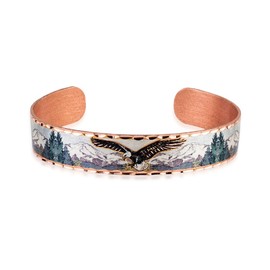 FRONT LINE JEWELRY Copper Eagle Cuff Bracelet – American Eagle Jewelry for Men & Women | Freedom-Inspired Patriotic Gift