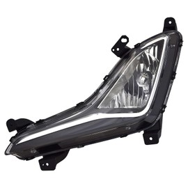 HEADLIGHTSDEPOT Fog Light Compatible With Hyundai Elantra 2014-2016 CAPA Certified Left Driver Side Halogen Black Housing Fog Lamp
