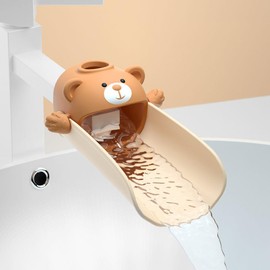 Faucet Extender for Sink Easy Use Sink Faucet Extenders with Temperature Sensitive for Toddlers, Kids Hand Washing Faucet Extension for Bathroom Sink, Kitchen (Brown)