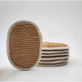 Guante de Baño Exfoliante de Fibra Natural con Correa Elástica para La Mano, Limpieza Profunda Y Eliminación de Piel Muerta, Almohadilla de Ducha de Calidad Spa para Una Piel Suave Y Tersa, 2