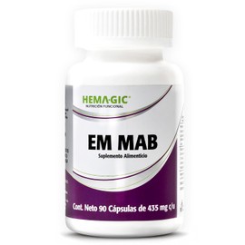 EM MAB Mezcla Sinérgica De Nutrientes - Suplemento Alimenticio Bitartrato De Colina, DL-Fenilalanina, L-Tirosina, L-Metionina, Fosfatidilserina - 90 Cápsulas Vcaps - Sin Gluten Y Sin OGM