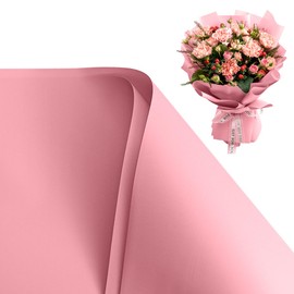YOLUFER 20 Sheets Flower Wrapping Paper,Waterproof Floral Bouquet Wrapping Paper,Florist Supplies Packaging Paper for Bouquet DIY Crafts（22.8x22.8 Inch）(Pink), Inches