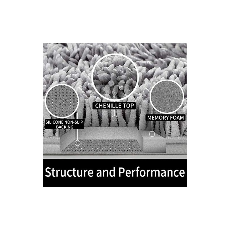 Yimobra Original Chenille Bath Rug Mat, Large Size 44.1 x