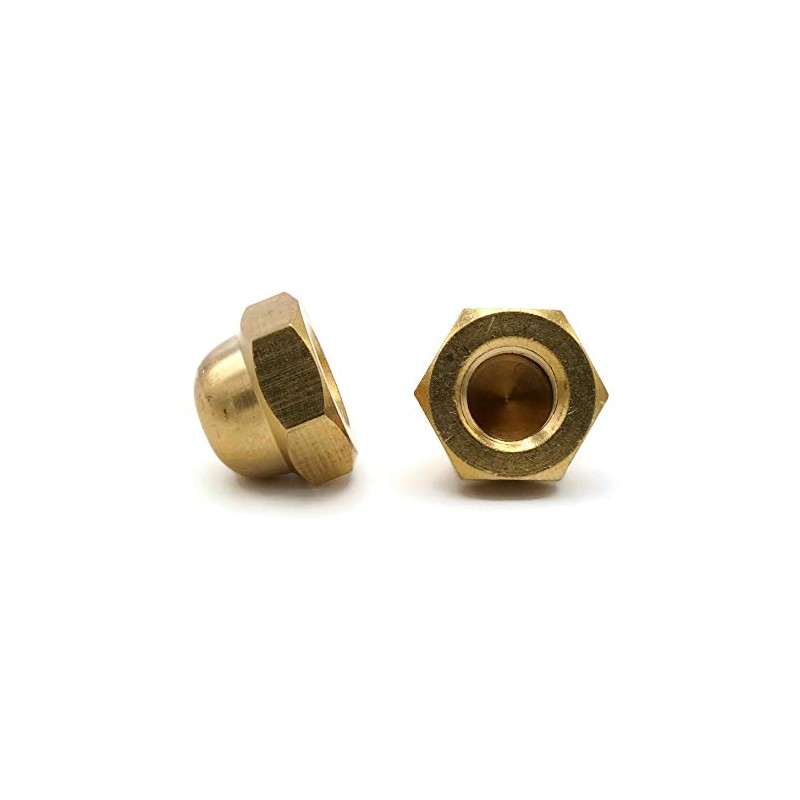 Cap Nuts Brass - #12/24 (3/8" Flats x 11/32" Height)
