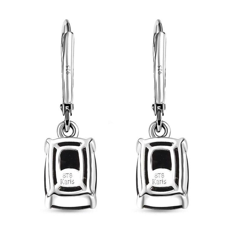 Shop LC Black Spinel Mix Stainless Steel Platinum Plated Ring