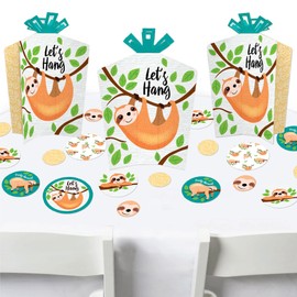 Big Dot of Happiness Let’s Hang - Sloth - Baby Shower or Birthday Party Decor and Confetti - Terrific Table Centerpiece Kit - Set of 30