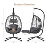 ONBRILL Hanging Egg Chair with Adjustable Footrest & Stand, Wicker
