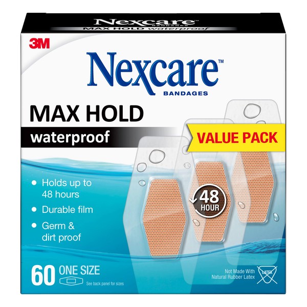 Nexcare Nexcare Max Hold Waterproof Bandages, Helps Waterproof, Dirtproof, And