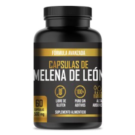 Cápsulas de Melena de León - 500mg | 60 Cápsulas | Suplemento Alimenticio Natural | Alta Absorción | Sin Gluten ni Aditivos | LENICO