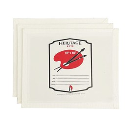 Heritage Arts CP3042-3 Set of 3 Stretch Canvas Panels, 10" x 10", Mounted to MDF Board