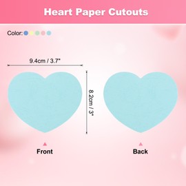 MECCANIXITY 100PCS Heart Paper Cutouts 3 Inch Assorted Color Heart Shaped Cut Outs for Valentine's Day Classroom Bulletin Board DIY Craft（Blue Green Pink Beige Dark Blue
