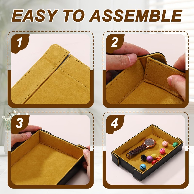sourcing map PU Leather Dice Tray, Rectangle Magnetic Folding Velvet