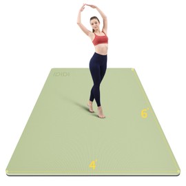 8mm Large Yoga Mat (6'x 4') - Extra Long and Wide 72 x 48 x 0.32 inches, Non-Slip POE Fitness Mat, Eco-Friendly, Thick Wide Exercise Mat for Home Workouts,Ideal for Yoga and Pilates.(Green+Black)