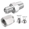 sourcing map Stainless Steel Compression Tube Fitting 1/8NPT Male x