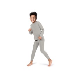 Rocky Thermal Underwear For Boys (Long Johns Thermal Set) Shirt & Pants, Base Layer w/Leggings/Bottoms Ski/Extreme Cold (Heather Grey - X-Small)