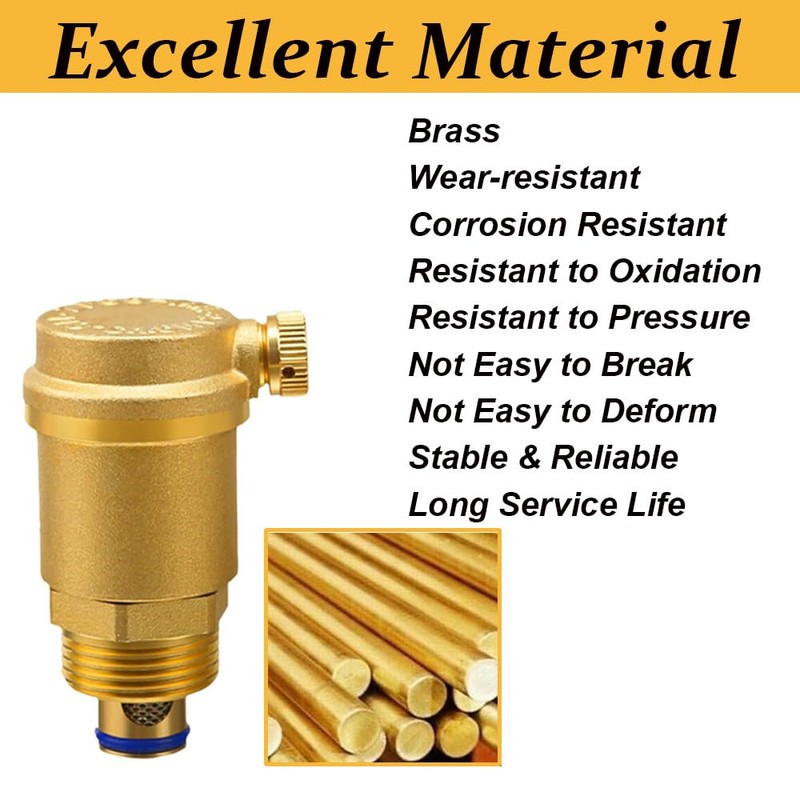 1Pcs Brass Automatic Bleed Valve, Air Vent Valve Brass Automatic