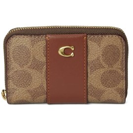 Coach Small Zip Around Card CASE, B4/Tan Caramel
