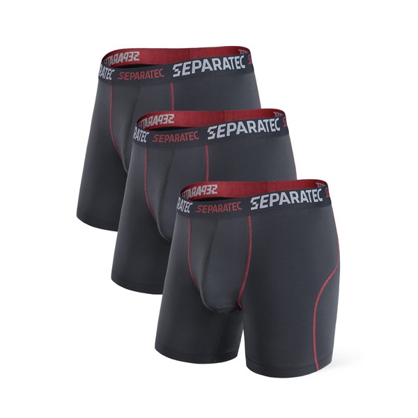 Separatec Men's Sport Boxers Dry Fastly Stretch Performance Underwear Trunks