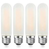Frosted T10 LED Light Bulbs 25W Equivalent, E26 Base, 2700K