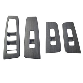 JUIVEEL 4Pcs Matte Wood Grain Style Car Interior Window Switch Panel Cover Side Door Glass Lock Control Button Cover Compatible with Kia Telluride 2020-2024 Accessories【Rear Window Lift Double Hole】