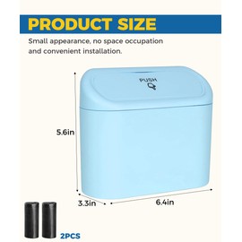 iolory Car Garbage Can,Automotive Organizer,Car Trash Can Bin with Lid,Dustbin Can Organizer Storage for Front Back Seat,Vehicle Mini Leakproof Garbage,Universal for Cars,SUVs and Trunks (Blue)