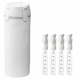 BOMPOW 4-in-1 30ML Travel Size Dispenser Toiletries Bottles Set, Leak-Proof Refillable Containers Dispensers Labels Portable Toiletry Organizer Cup for Shampoo, Lotion, Soap Travel Essentials