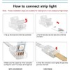 Vrabocry 20Pcs LED Connector 2/3/4/5/6Pin LED Strip Connector for 8mm