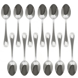 TrueCraftware-Set of 12 Stainless Steel Atlantic Dinner Spoon- Stainless Steel Flatware Cutlery Kitchen Tableware Set for Home and Restaurant Serving Spoon Catering Spoons Solid Serving Utensils