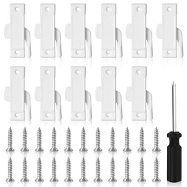 11pcs Window Sash Lock, Window Latch Replacement with Screw, Window Locks White, Window Locks for Up and Down Windows, Double Hung Window Lock, Window Hardware to Enhance Security, Window Latch Lock