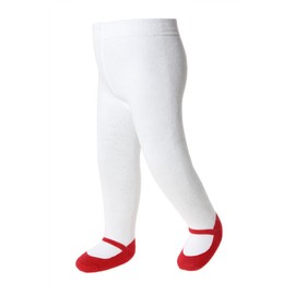 Baby Girl Tights with Sewn-in Mary Jane Shoe Design - Anti Slip - Cotton-Infant & Toddler Sizes