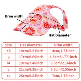 JpGdn Dog Sun Hat Baseball Cap for Medium Puppy Doggie Doggy Cats with Ear Holes Adjustable Drawstring Waterproof UV Protection Heart Pink M