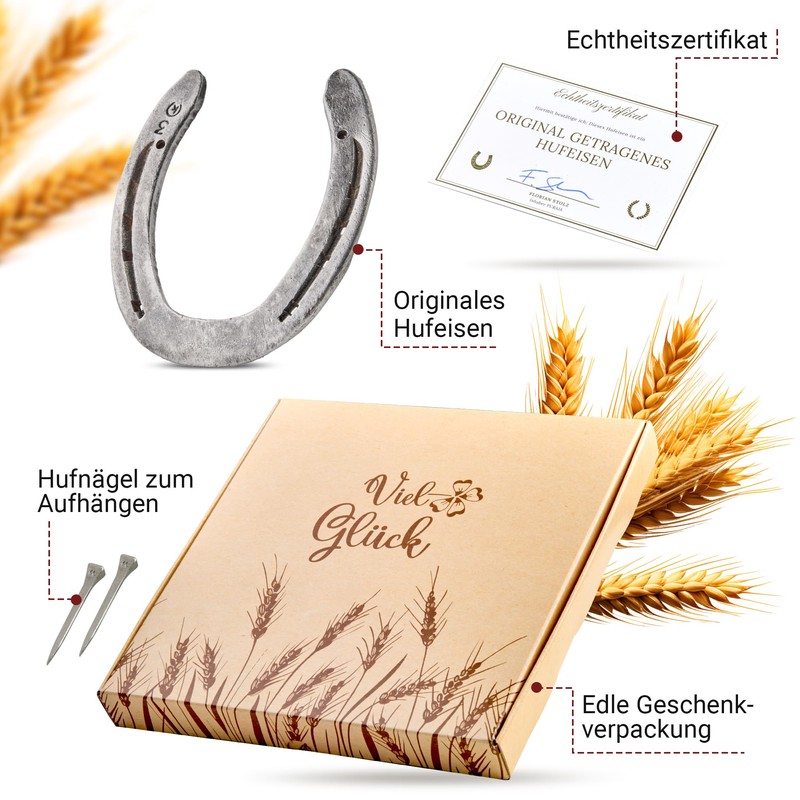 PURAJA Horseshoe Gift | Real Worn Horseshoe | Lucky Charm