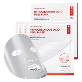 medicube Hypochlorous Acid Peel 3EA Peel-Off Sheet for Excess Sebum, Pores & Blackheads Panthenol, Hyaluronic Acid for Hydratingnet weight: 50 ml, color: White