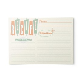 Retro Recipe Cards from Dashleigh, 48 Cards, 4x6 inches, The Gift Collection, Blank, Water-Resistant and Double-Sided