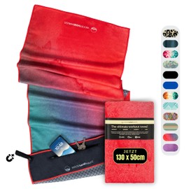 WOODSANDWAVES Sports Towel Gym with Zip Pocket & Magnet - Quick Drying & Non-Slip - Microfibre Fitness Towel Sports Fitness Towel - Gym Towel & Accessories - 130 x 50 cm