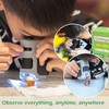 Cankego Pocket Microscope with 12pcs Prepared Slides, 60x-120x LED Lights